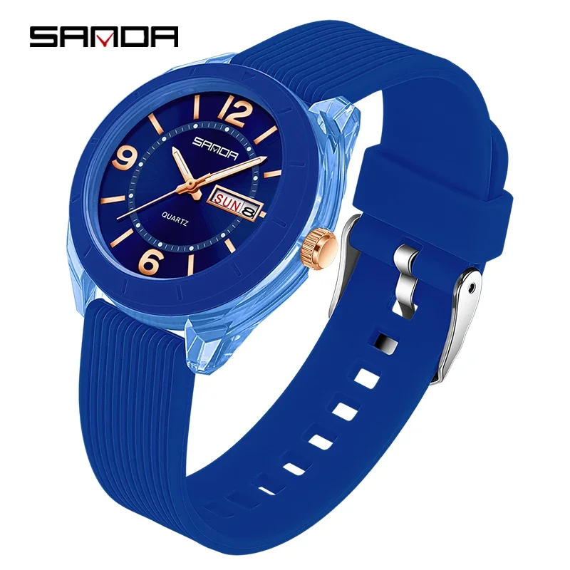 Relógio Feminino de Quartzo , À Prova D'água, com Exibição Automática de Data e Dia da Semana. MDUG (azul Escuro)