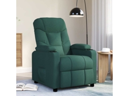 Vidaxl Poltrona De Massagens Tecido Verde-escuro