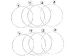 Conjunto De 8 Cordas De Nylon Brancas Para Ukulele, Substituíveis, Com Som