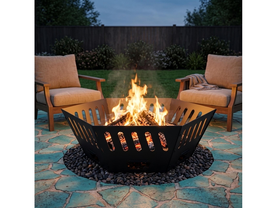 Vidaxl Fire Pit Preto 80 X 80 X 28 Cm Aço