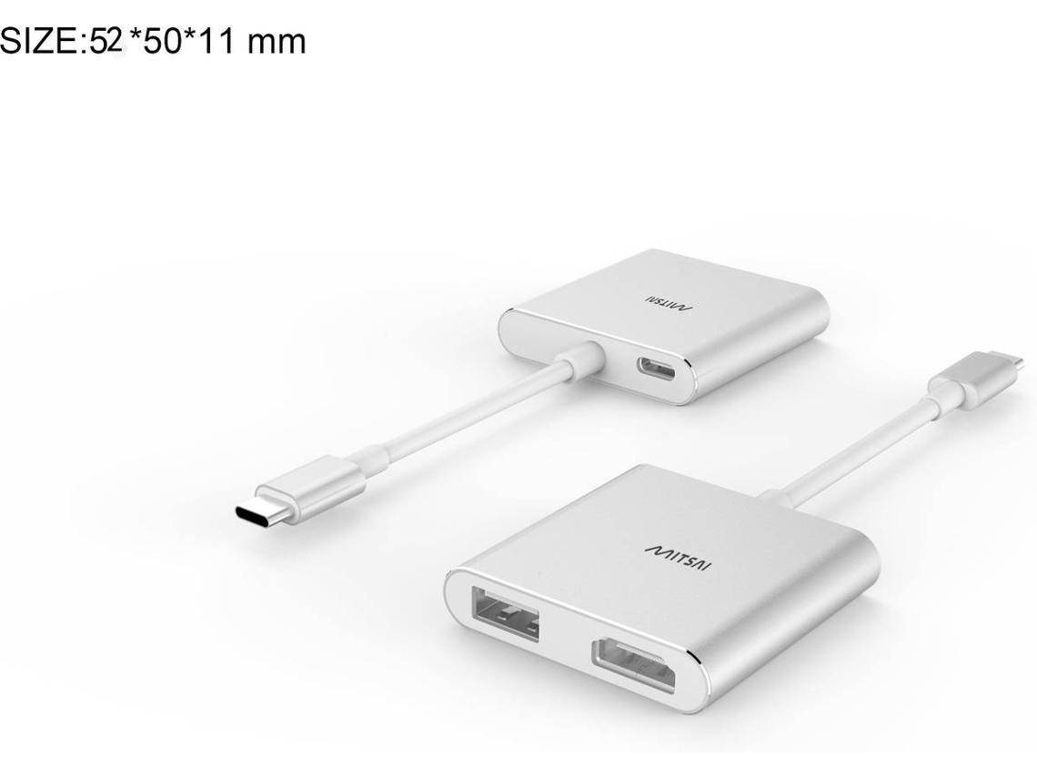 Hub Mitsai Usb-C 3Em1 Usbc+Usb3.0+Hdmi (Outlet Grade A )