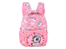 Mochila para Meninas com Grande Capacidade, Leve e Respirável, Design Cartoon, Bonita Mochila Escolar Rosa