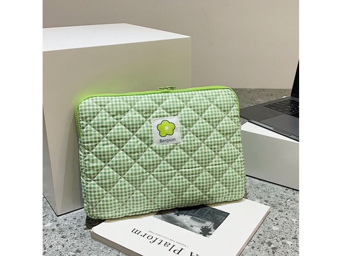 Bolsa Para Laptop, Capa E Forro, 11 Polegadas, Green Checks, Green Checks Aquaforge