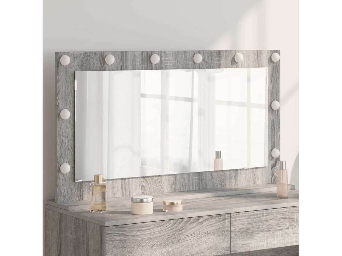 Vidaxl Espelho De Vaidade Retangular Cinza Sonoma 100 X 55 X 18 Cm