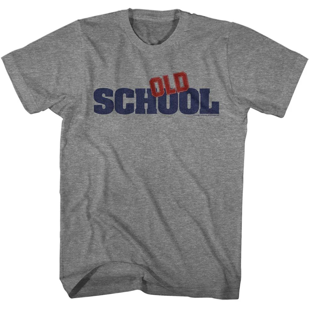 Unisex Adult T-shirt Rockinstone Old School Movie Logo Heather Graphite Sizem