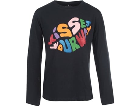 T-shirt De Criança Nameit Nkfoctavia Ls Otras Caracteristicas Parte Posterior Más Larga. Azul (122 Cm/128)