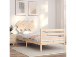 Estrutura De Cama Com Cabeceira 90x200 Cm Madeira Maciça