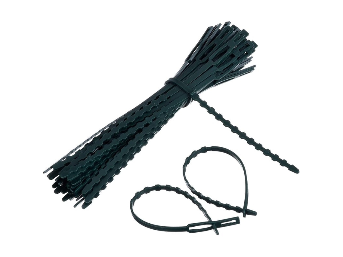 50 Vínculos Ajustáveis Para Plantas, 170mm X 8mm, Verde Escuro, Suporte Para Jardim
