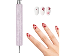Manicure Caneta Para com desenho de flor de cinco pétalas