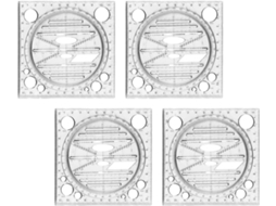 Régua Multifuncional De Plástico Para Desenho Geométrico, 4 Peças, Leve E Giratória, Ideal Para Estudantes E Artistas
