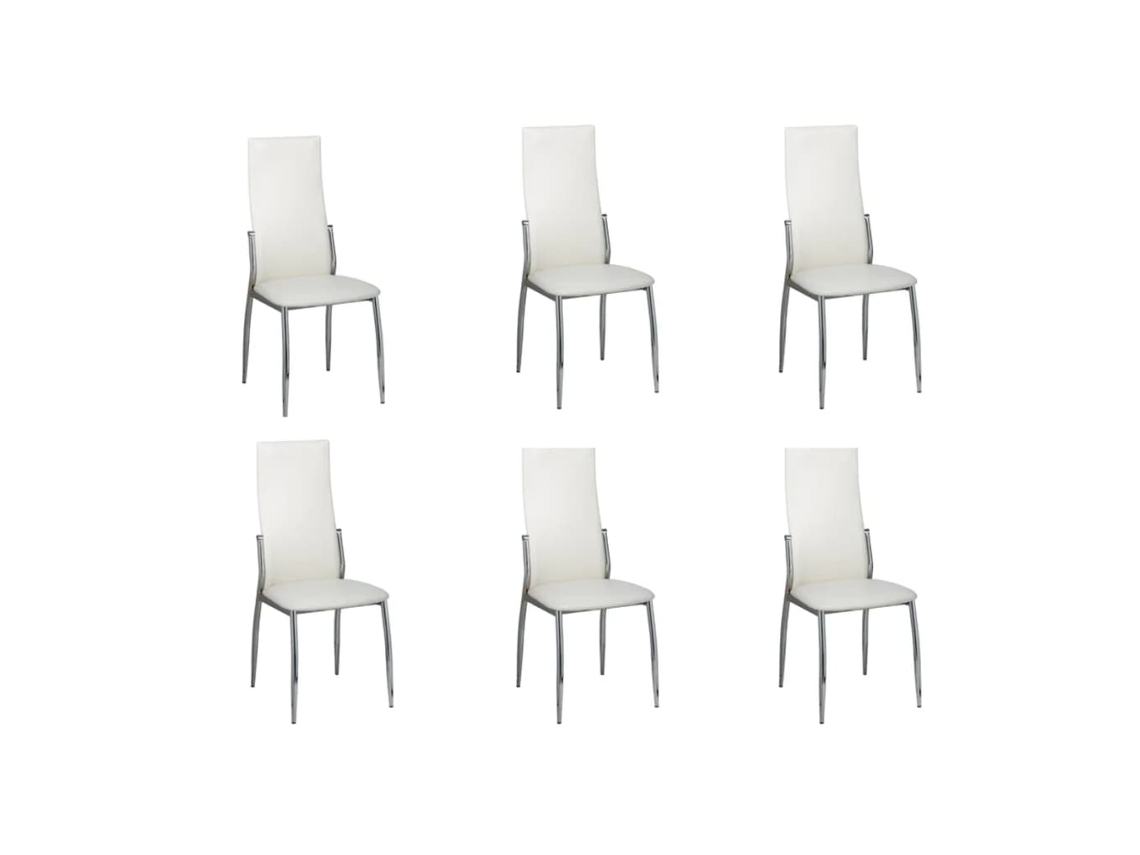 Maison Exclusive - Cadeiras De Jantar 6 Pcs Couro Artificial Branco