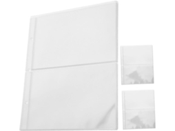 Conjunto de 30 Capas Transparentes para Notas, com 2 Colunas e 3 Furos, em Plástico Transparente, Fichários, o