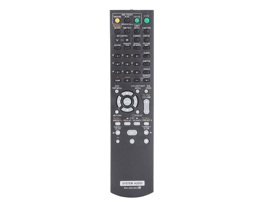 Controle Remoto Substituto Rm-amu063 Para Sistema De Áudio Sony De Material Abs Com Alcance De 10m