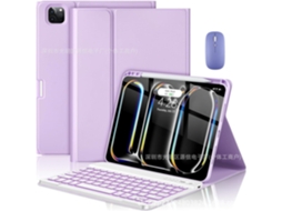 Lurelia Capa Com Teclado Para Tablet Ipad Mini 7/mini 6 8.3, Roxo Claro, Retroiluminado, Magnética