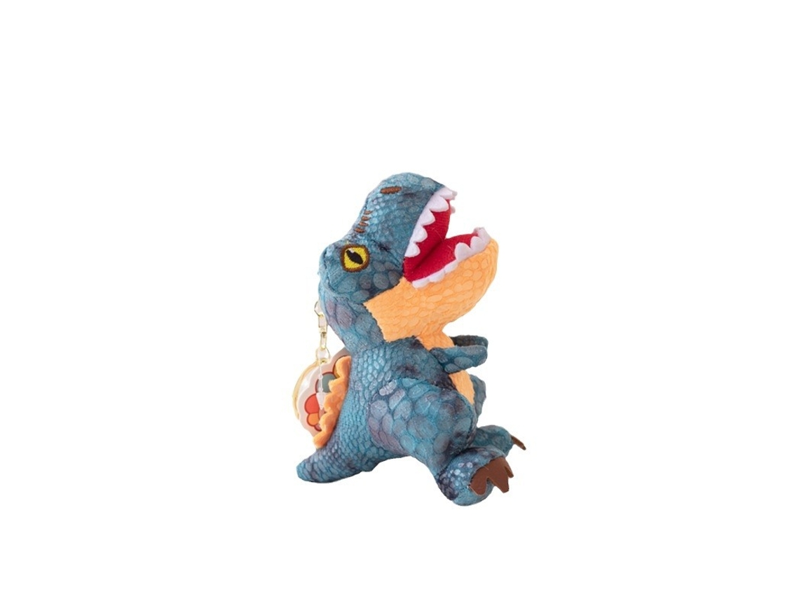 Boneco de Pelúcia Chaveiro Dinossauro Fofo Acessório para Bolsa Pequeno Boneco para Máquina de Garra Triceratops Azul CHABERLU