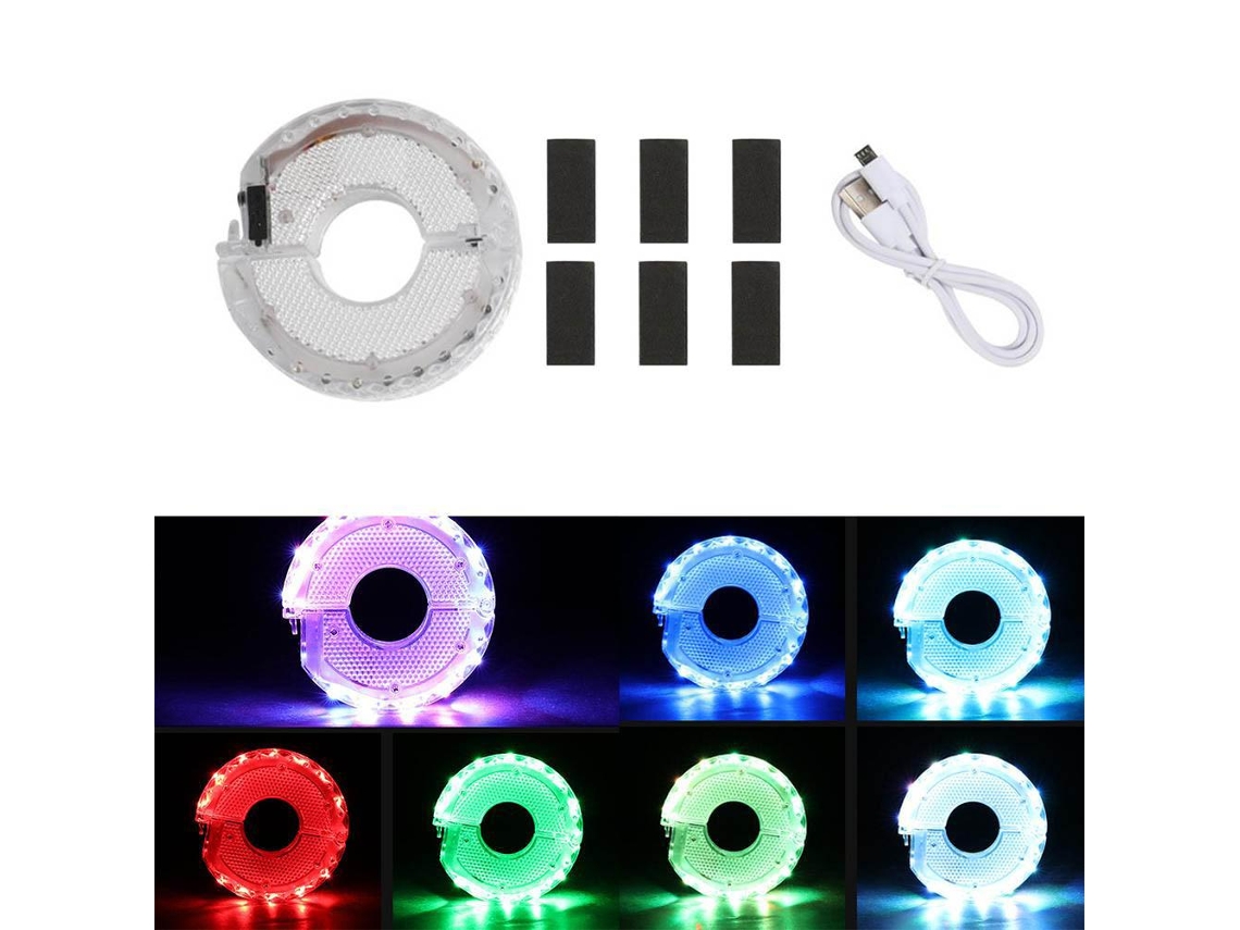 Business luzes para Roda de Bicicleta Recarregáveis 7 Cores 15 Modos Led Segurança Decoração Aro Bicicleta