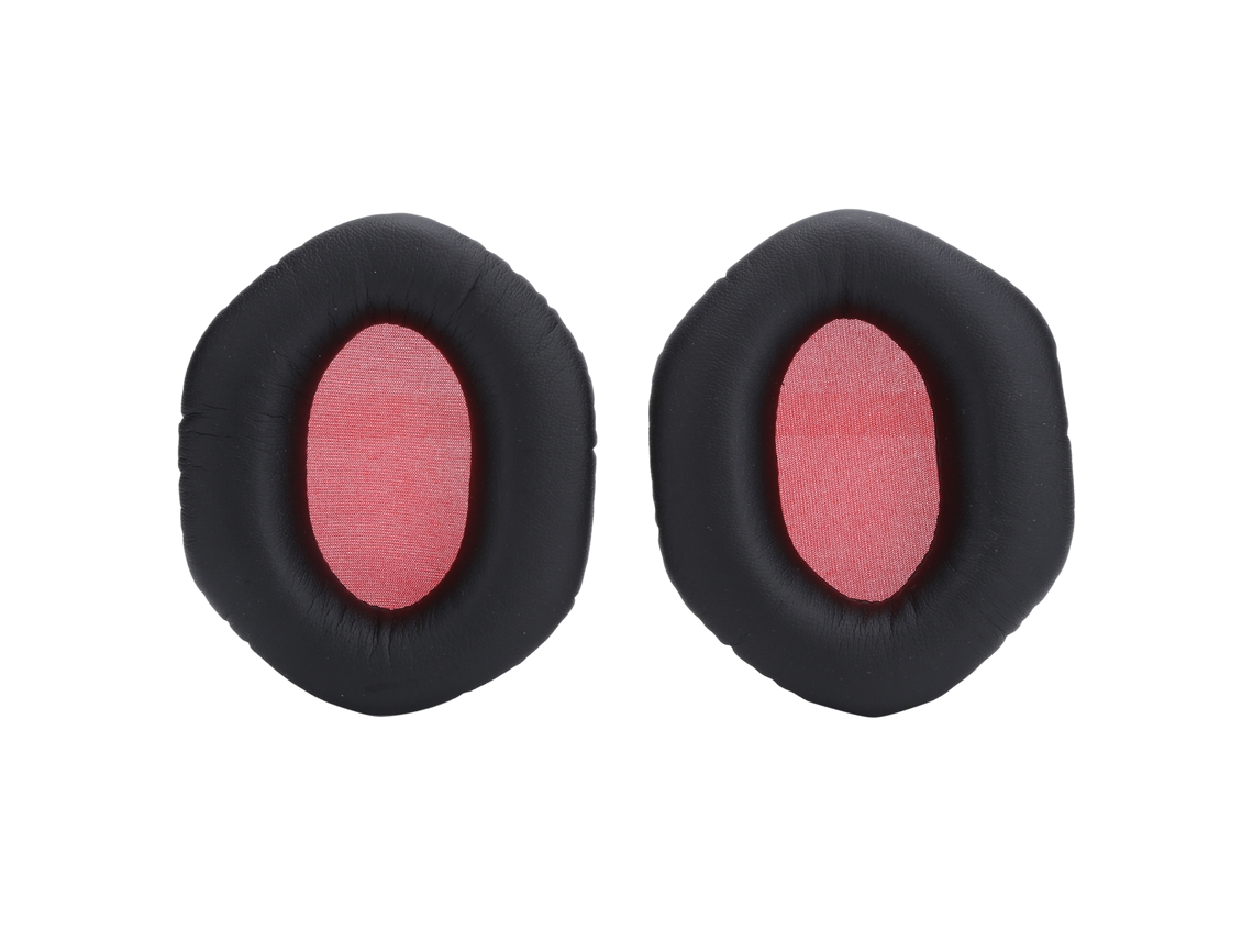 Almohadillas negras y rojas para Auriculares DJ M 100 LP2 LP, espuma viscoelástica y cuero proteico | S/MARCA