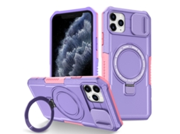 Capa Zruxe Compativel Com Iphone 11 Pro Max (camshield Deslizante - Magsafe - Tpu Hybrid Pc - Rosa - Roxo)