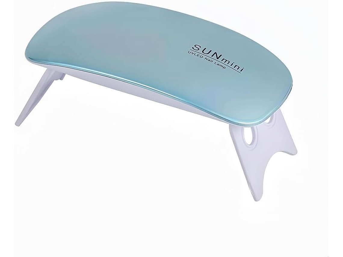 Mini Lâmpada Uv/led Para Unhas - Fina, Com Design De Rato, Para Secagem De Gel, Com Usb, Universal Para Todos Os Tipos De Gel, Azul Vibrante