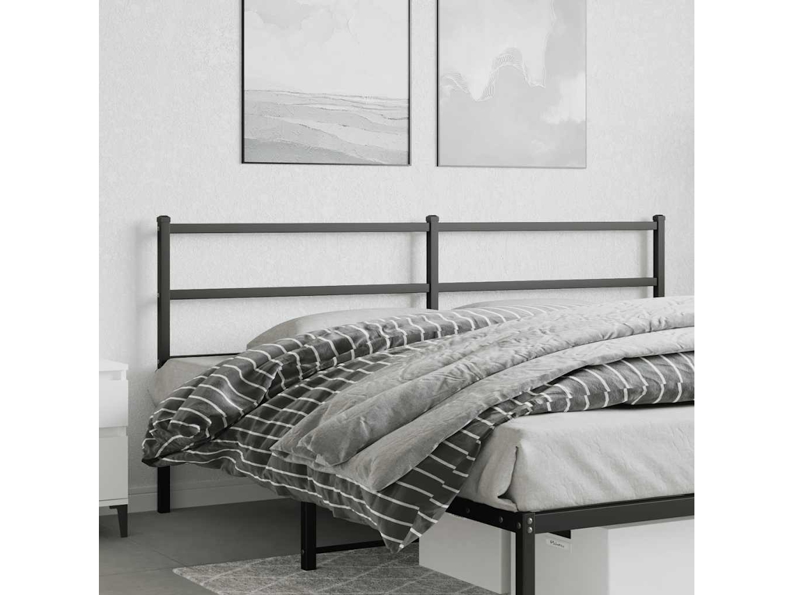 Vidaxl Cabeceira De Substituição 193 Cm Metal Preto