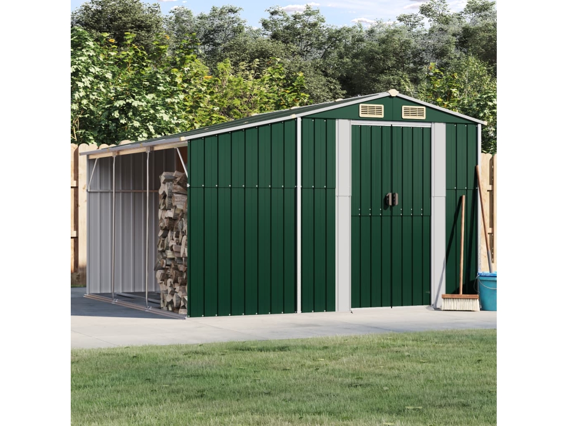 Vidaxl Abrigo De Jardim 277x279x179 Cm Aço Galvanizado Verde