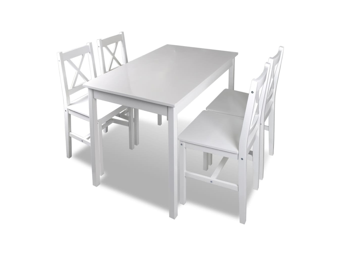 Dining Table And Chair, Dining Tables And Chairs Vidaxl Branco Madeira