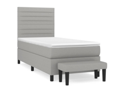 Box Spring Bed, Box Spring Beds Vidaxl Cinzeto Tecido (90 X 190 Cm)
