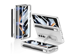 Capa Flip Com Dobradiça Magnética Gkk Para Samsung Galaxy Z Fold4 Com Suporte E Compartimento Para Caneta.