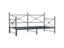 Cama de Dia com Gavetão Aço Preto MAISON EXCLUSIVE Sem Colchão 100x200 cm