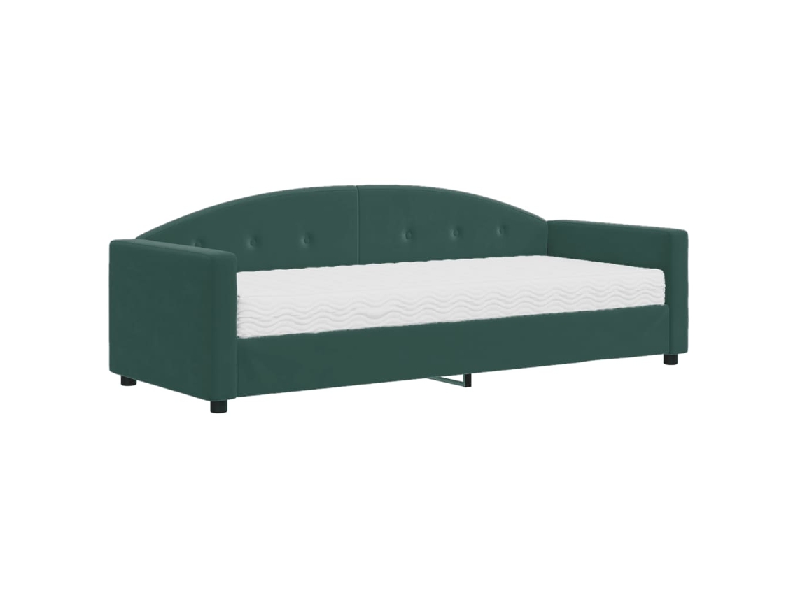 Daybed With Mattress, Daybed With Mattresses Vidaxl Verde Veludo (80 X 200 Cm)