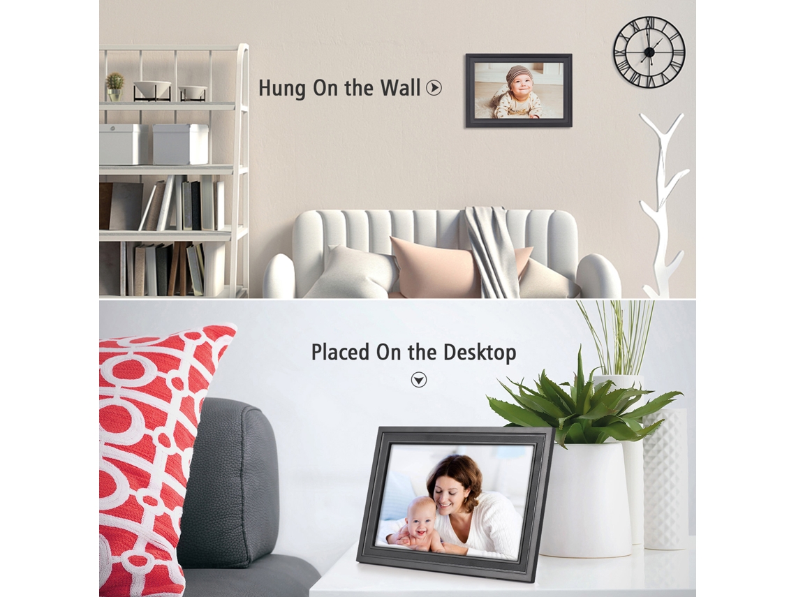 Laxiscreed Quadro Digital Wi-fi De 10,1" Com Armazenamento Na Nuvem E Partilha De Fotos Por App