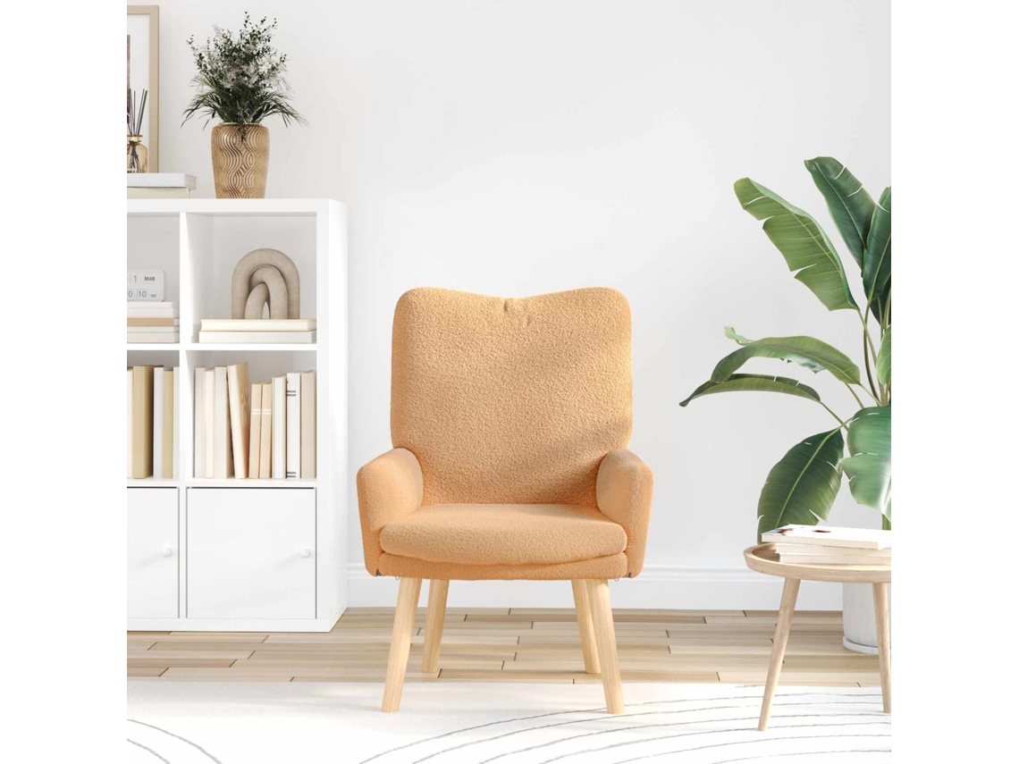Vidaxl Poltrona Bege 63 X 67 X 94 Cm Poliéster E Contraplacado
