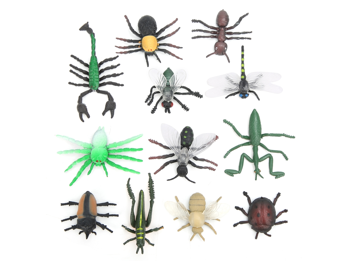 Primerox 12pcs Modelos de Insetos Realistas para Crianças Brinquedo Educativo Simulação