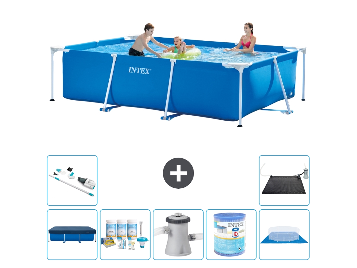 Intex Piscina Com Estrutura Retangular - 300x200x75 Cm - 8-peças S30212