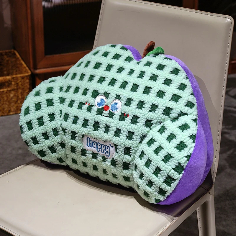Almofada Decorativa Xadrez de Lã de Cordeiro , Macia e Confortável para Adultos. MDUG (verde, 50 Cm)
