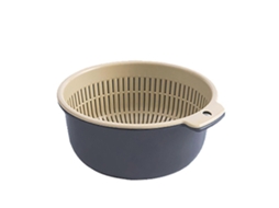 Cesto Escorredor De Plástico De Dupla Camada Para Cozinha, Ideal Para Lavar Frutas E Verduras.