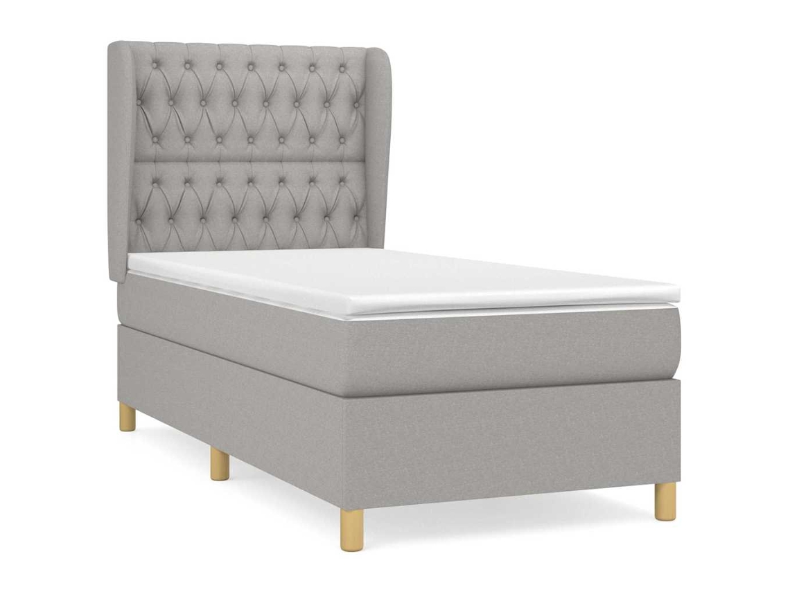 Box Spring Bed, Box Spring Beds Vidaxl Cinzeto Tecido (100 X 200 Cm)