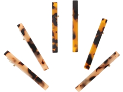 Presilhas de cabelo resistentes e duráveis em acetato com estampa de leopardo, conjunto com 6 unidades.