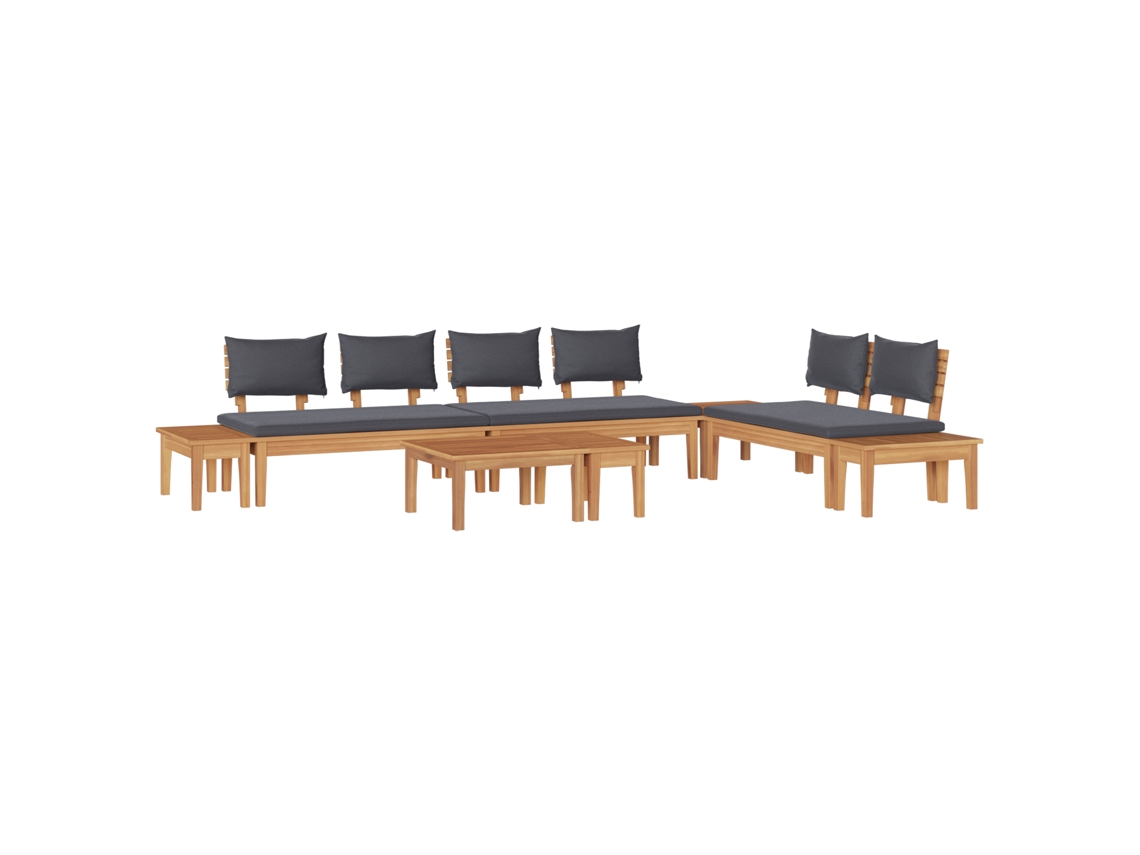 Conjunto 5 Sofá De Jardim Vidaxl Castanho Madeira De Teca Maciça (60 X 60 X 30 Cm)
