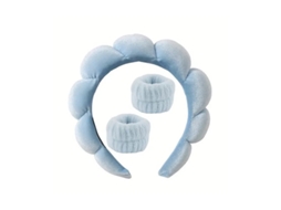 Blue Cosmetic Headband And Wristband Set, 3 Pieces Ecarla