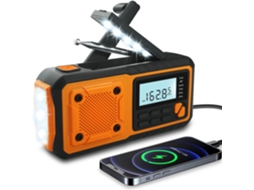 Rádio com Célula Solar de 2000mah com Geração de Energia e Lanterna AQUAFORGE
