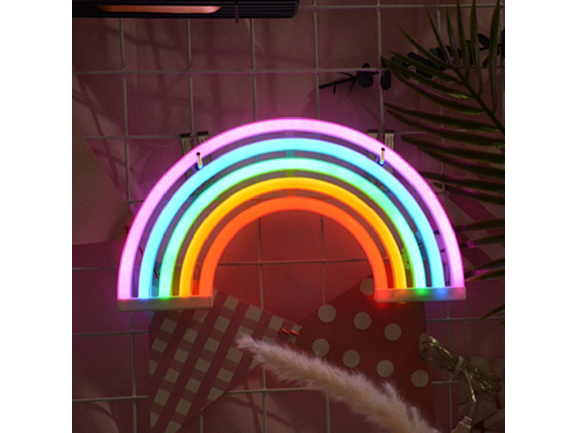 Rebe-luz Neon Led Corazón Colgante De Plástico Para Decoración De Dormitorio Y Habitación