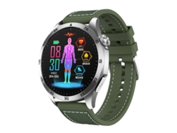 (roxo) Pulseira inteligente com pulseira de tecido colorido e nylon de 1,43 polegadas, compatível com chamadas Bluetooth e ECG.