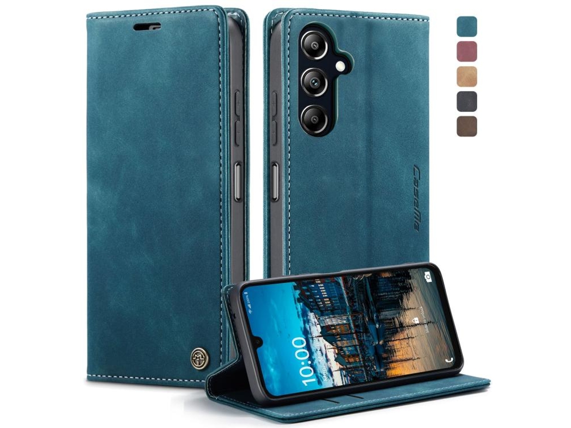 Capa Para Samsung Galaxy A16 5g Multifuncional Horizontal Flip De Couro Para Telefone Azul