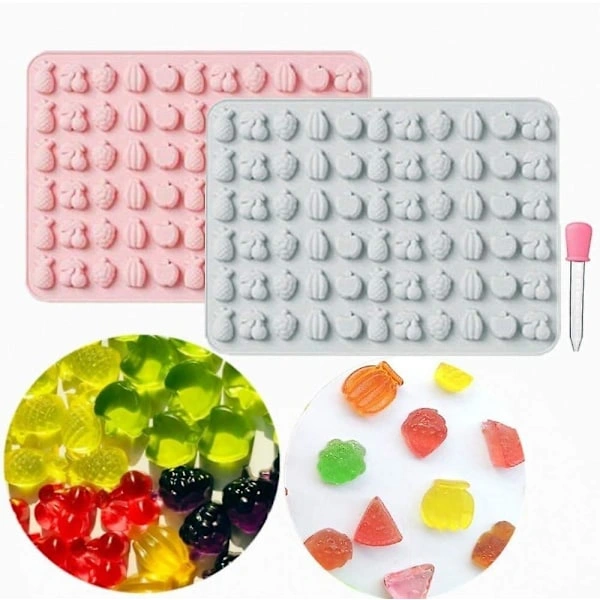 Conjunto De 2 Mini Formas Para Balas De Gelatina De Frutas, Animais Marinhos, Grau Alimentício, Chocolate, Cubos De Gelo