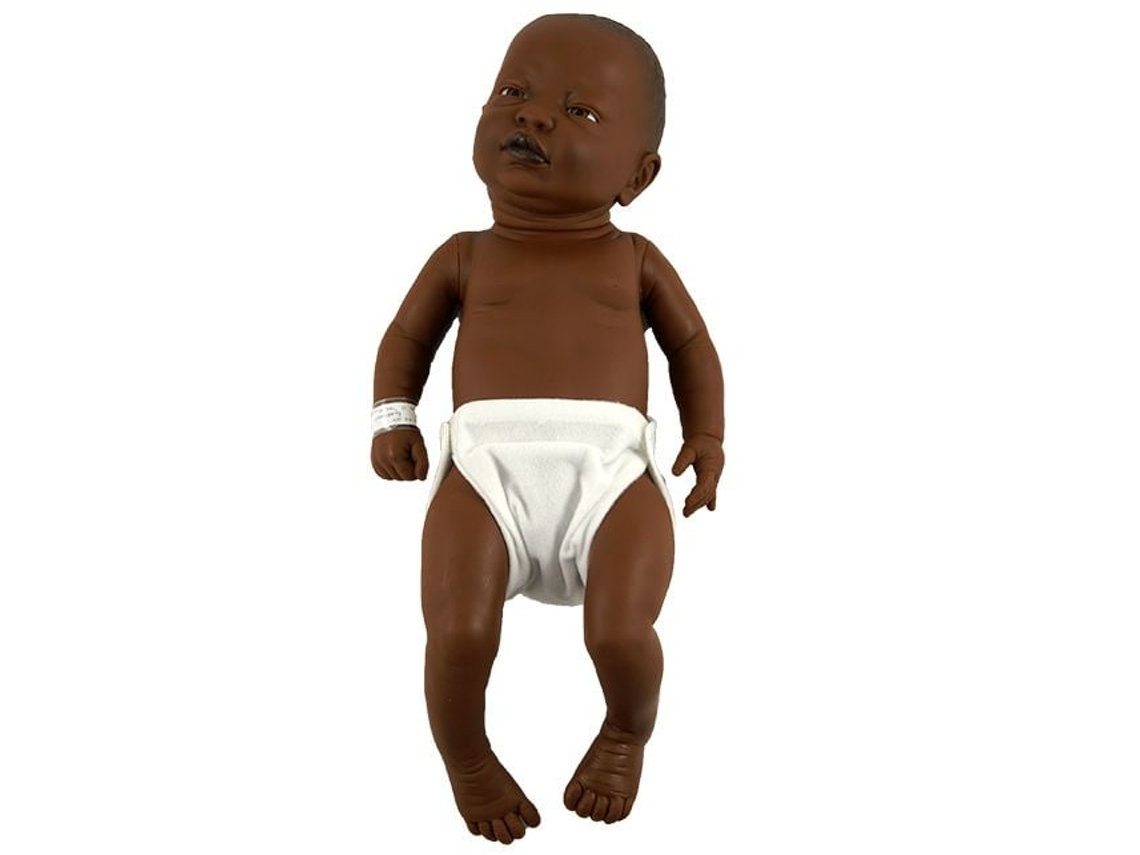 Boneca Bebê Africana De Vinil, 52 Cm, Com Fralda. Merkloos