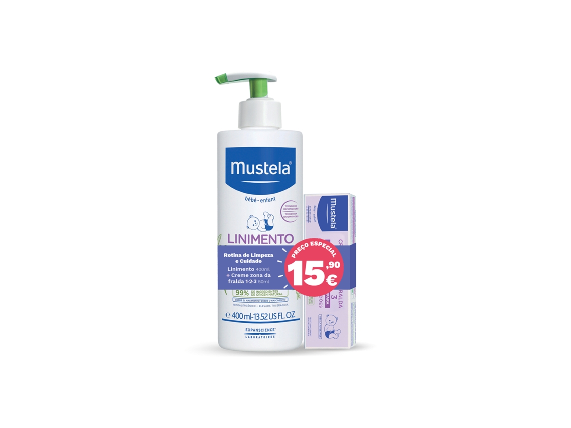 Pack Rotina De Limpeza E Cuidado Bebé 400 Ml 50 Ml Mustela