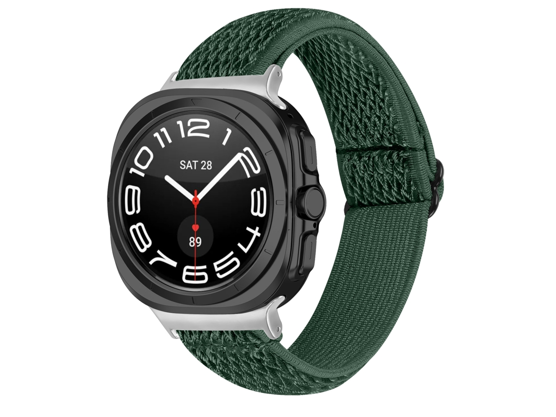 Bracelete Em Nylon Tecido Para Samsung Galaxy Watch 9 (40/44 Mm) Verde Militar