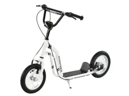 Scooter Off Road Infantil 5-12 Anos Rodas Pneumáticas 12” Freios Duplos Altura Ajustável+Suporte Lateral Branco S/MARCA