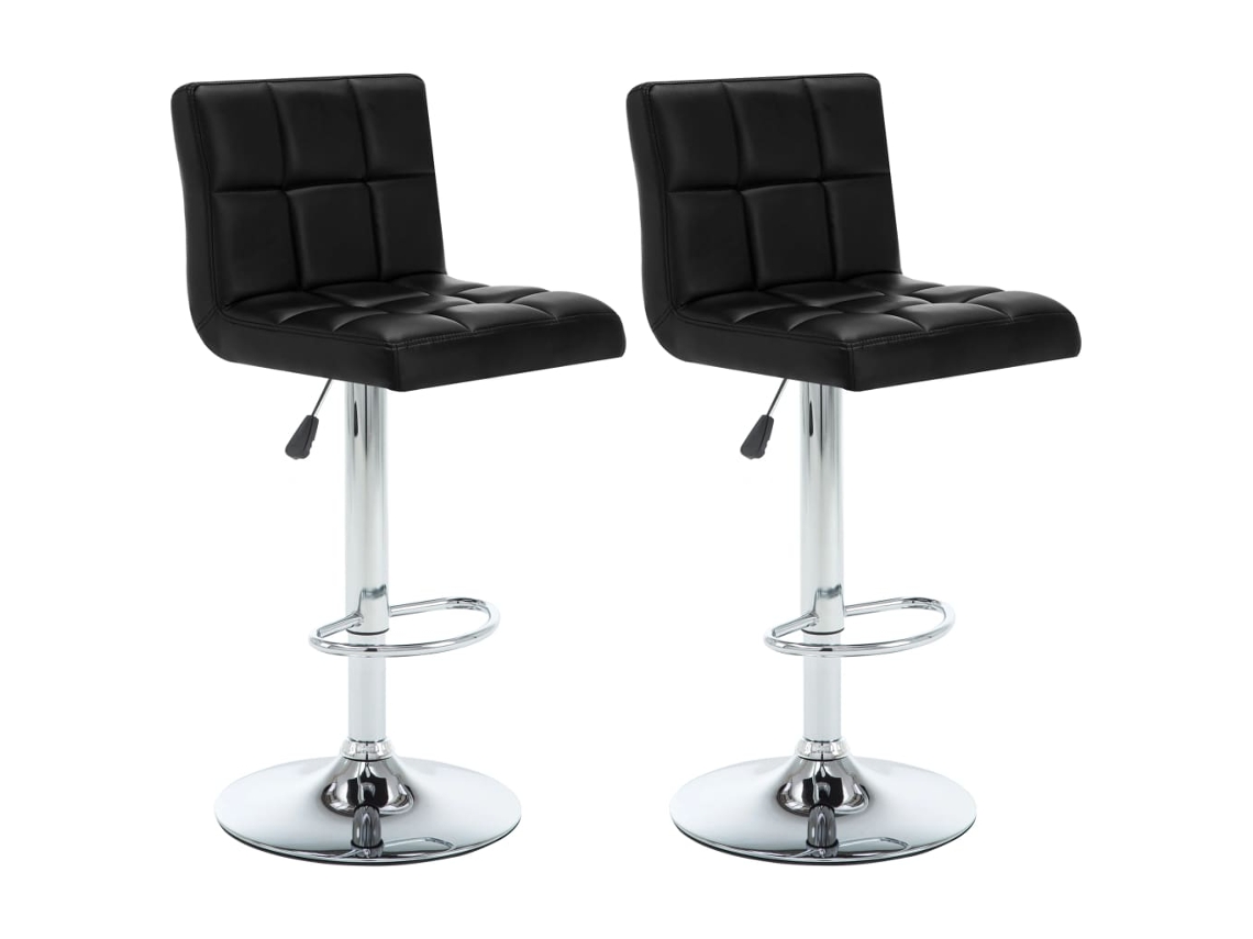 Bar Stool, Bar Stools Vidaxl Preto Couro Artificial (n/a)